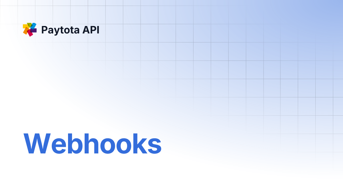 Webhooks paytota api